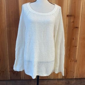 Project Naadam knit sweater tie sleeves ivory